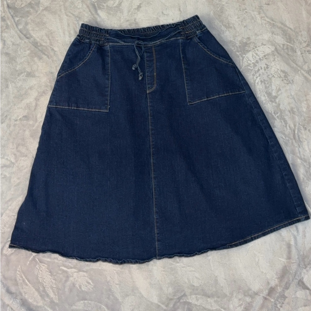 Vintage Denim Jean A Line “School Teacher” Skirt